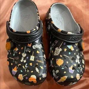 CROCS | Shoes | Crocs Black And Orange Slippers With 